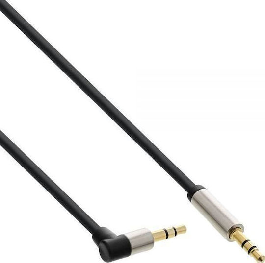 InLine Καλώδιο Ήχου 3.5mm male - 3.5mm male Ασημί 0.5m με Επίχρυσους Ακροδέκτες