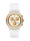 Swatch Elepink Watch Chronograph with White Rubber Strap