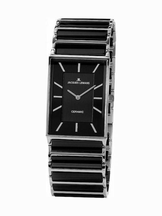 Jacques Lemans Γυναικείο Ρολόι 20mm Μπαταρίας με Μαύρο Μεταλλικό Μπρασελέ