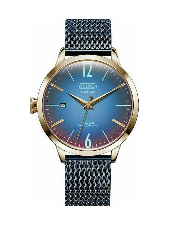 Welder Moody Watch Chronograph with Blue Metal Bracelet