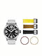 TW Steel Herrenuhr 45mm Batterie mit Weiß Lederarmband