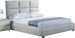 Maxim Κρεβάτι Υπέρδιπλο Ύφασμα Grey Stone / Με Τάβλες 160x200cm