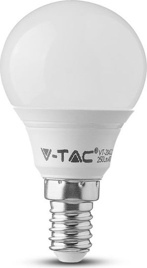 V-TAC Vt-1819 Λάμπα LED 4W 78mm για Ντουί E14 και Σχήμα P45 Ψυχρό Λευκό 320lm