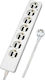 Χαραλαμπίδης 7-Outlet Power Strip 1.8m White