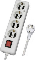 CHaralampidis Power Strip 4 Positions with Switch and Cable 1.5m