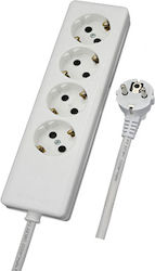 CHaralampidis Four-socket Side 3m Cable T-Shaped Wall Plug 4 Positions