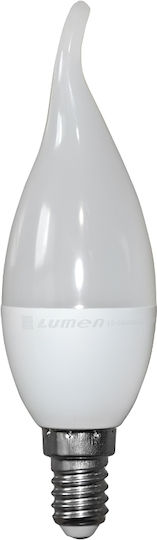 Adeleq Bec LED 6W pentru Soclu E14 și Formă C37 Alb cald 520lm