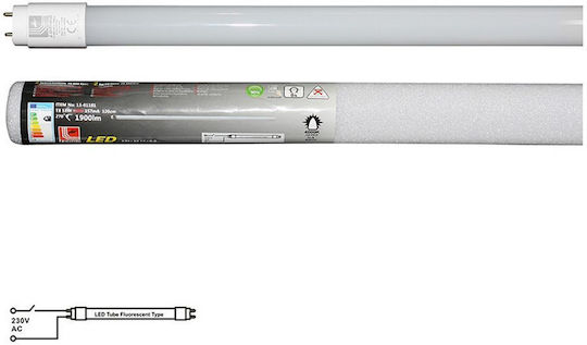 Adeleq LED Bulb 18W Fluorescent Type 120εκ. for Socket G13 and Shape T8 Natural White 1900lm