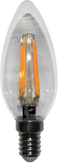 Adeleq Bec LED 4W 98mm pentru Soclu E14 și Formă C35 Alb rece 440lm