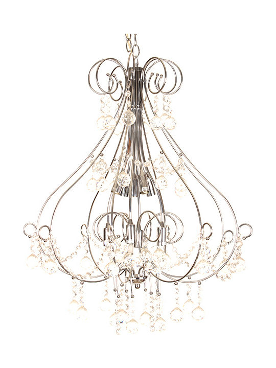 Keskor Chandelier with Crystals 9xG9 Silver 62379