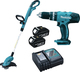 Makita DLX2114X1 Set Impact Drill Driver & Grass Cutter 18V with 2 Batteries 3Ah