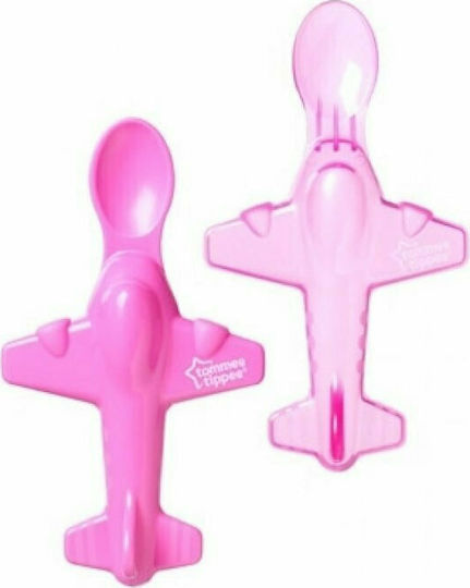 Tommee Tippee Set pentru bebeluși cu Linguri din Plastic pentru 4+ luni Pink 2buc