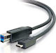 Powertech Regular USB 3.0 Cable USB-C male - USB-B male Μαύρο 1m (CAB-UC015)