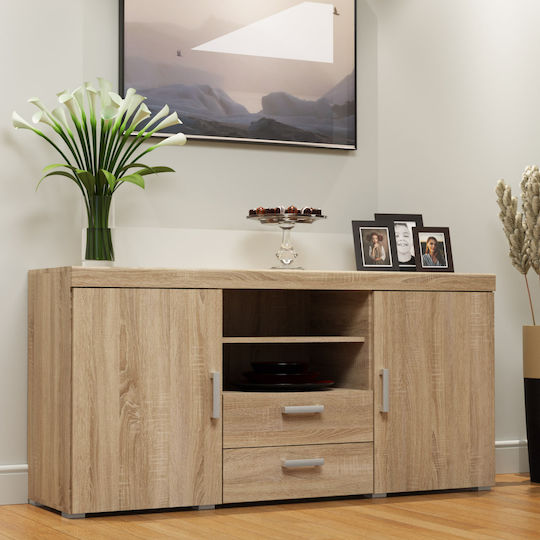 Sideboard Damis Wooden with Drawers Oak 164x45x80cm