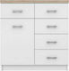 Top Mix Wooden Buffet with Drawers Λευκό / Sonoma L80xW33xH85cm