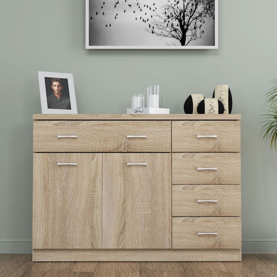 Μπουφές Gaby Ξύλινος με Συρτάρια Sonoma 120x33x85cm