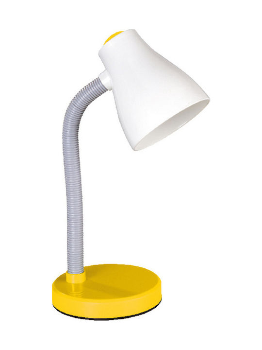 Aca Bürobeleuchtung mit flexiblem Arm für E27 Lampen in Gelb Farbe