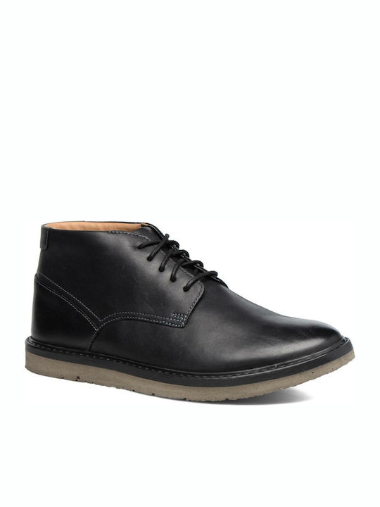 Clarks Bonnington Top Piele Negru Ghete barbati