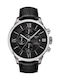Tissot Ανδρικό Ρολόι 45mm Χρονογράφος Αυτόματο με Μαύρο Δερμάτινο Λουράκι