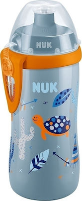 Nuk Junior Cup Καπάκι Push Pull Γαλάζιο/Γκρι Educational Sippy Cup Plastic Blue Turtle for 36m+m+ 300ml