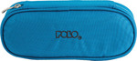 Polo Fabric Pencil Case with 1 Compartment Blue