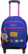 Paxos Emoji Cheer Up Blue School Bag Trolley Elementary, Elementary Blue with Water Bottle Holder