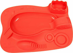 Marcus & Marcus Silicone Baby Tray Lion cub for 6+ months Red