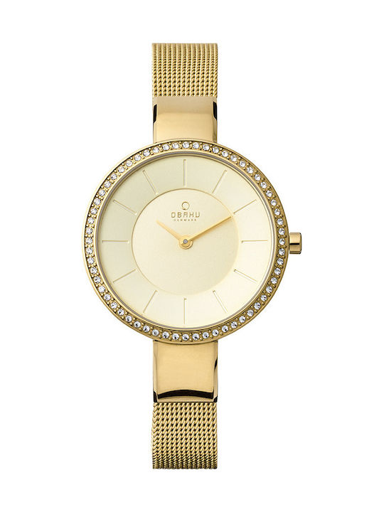 Obaku Uhr mit Gold Metallarmband V179LEGGMG