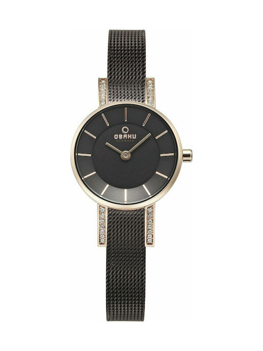 Obaku Uhr mit Schwarz Metallarmband V207LEVNMN