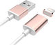 Earldom ET-MC06 Regular / Magnetic Detachable USB-A to Lightning Cable Rose Gold 1m