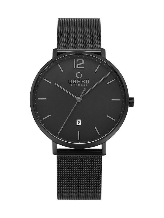 Obaku Ceas Baterie cu Negru Brățară metalică V181GDBBMB