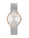 Armani Exchange Lola Three Hands Γυναικείο Ρολόι 36mm Μπαταρίας με Ασημί Μεταλλικό Μπρασελέ