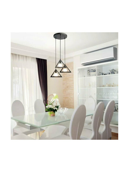 V-TAC Pendant Light Black with Socket E27 30x130cm