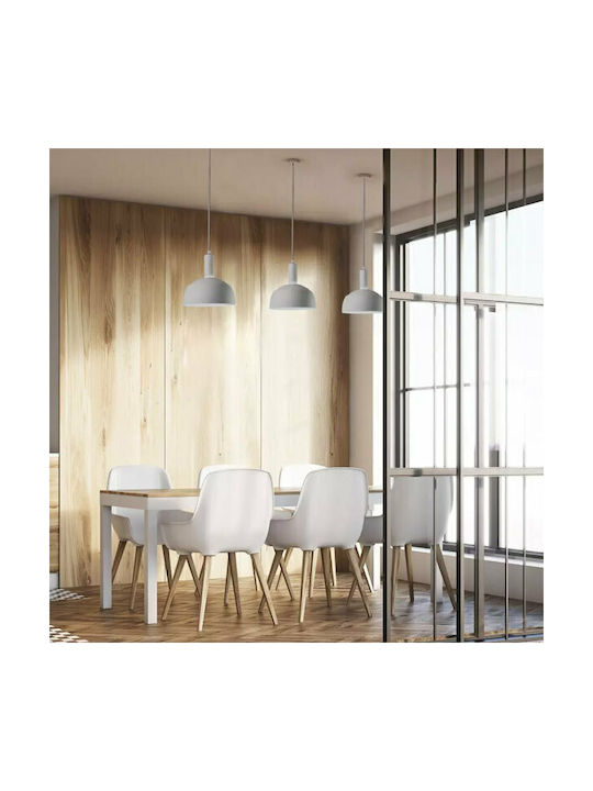 V-TAC Pendant Light White Bell with Socket E27 18cm