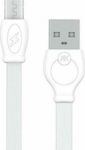 WK 1m Flat USB 2.0 to micro USB Cable White (250264)