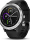 Garmin Vivoactive 3 Stainless Steel 43mm Αδιάβροχο Smartwatch με Παλμογράφο (Black with Silver Hardware)
