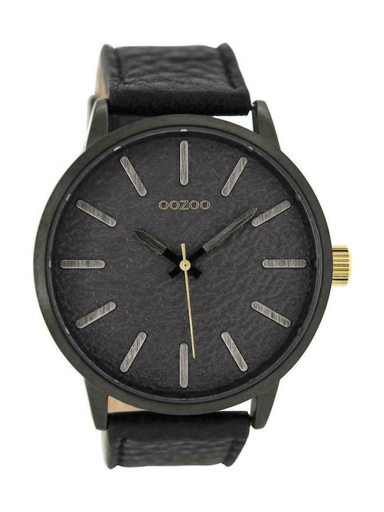 Oozoo Uhr Batterie mit Schwarz Lederarmband C9028