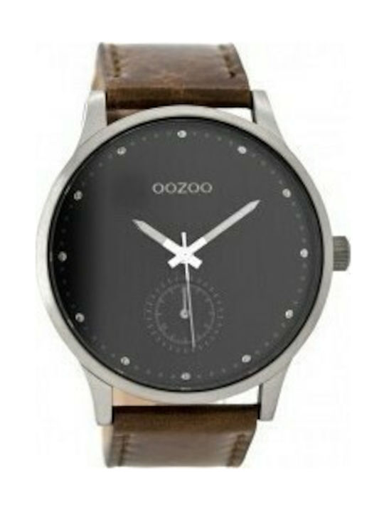 Oozoo Watch Battery with Brown Leather Strap C9007