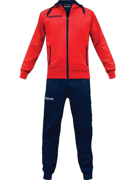 Givova Tuta Winner Football Tracksuit Glossy with Elastic Red