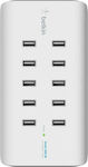 Belkin Βάση Φόρτισης με 10 Θύρες USB-A σε Λευκό χρώμα (Rockstar)