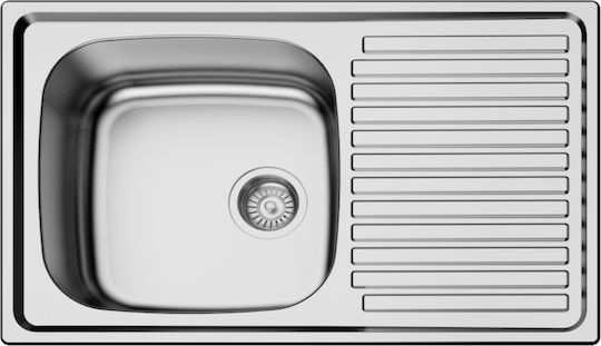Macart Eco D100 Ένθετος Inox Σατινέ Μ80xΠ50cm Ασημί