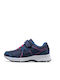 Shine Kids Sports Shoes Running with Hoop & Loop Closure Navy Blue