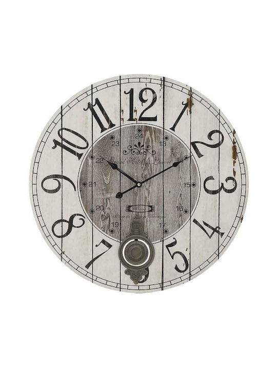 Inart Ρολόι Τοίχου Με Εκκρεμές Ξύλινο 58cm