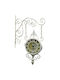 Inart station Antique Wall Clock Metallic White 26x46cm