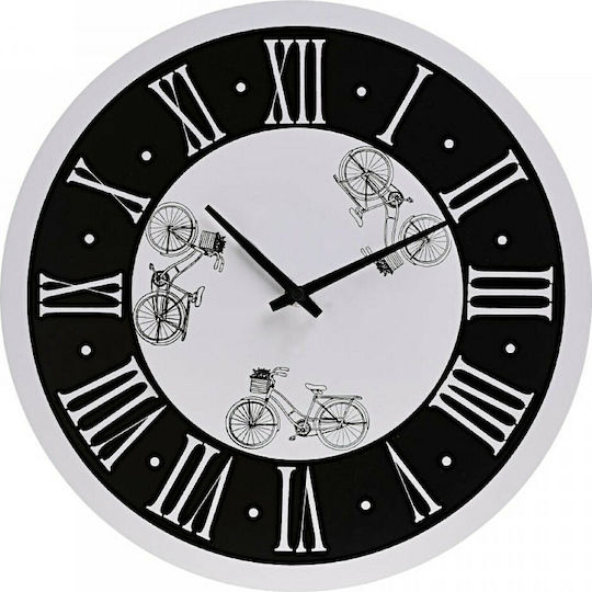 Click Wanduhr Hölzernes Schwarz Ø30cm