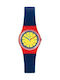 Swatch Bambino Watch with Blue Rubber Strap