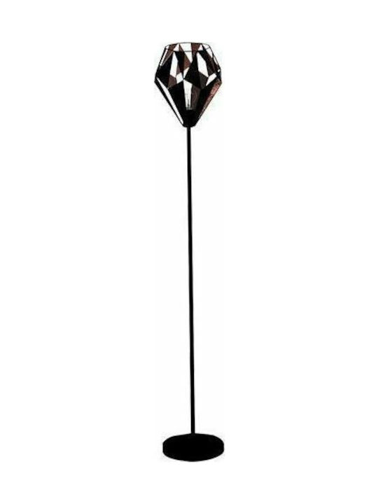 Eglo Carlton 1 Oglindă vintage Lampă de podea Î152.5xL25cm. cu Soclu pentru Bec E27 Negru
