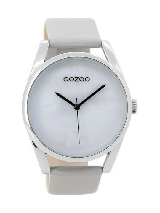 Oozoo Watch with Gray Leather Strap