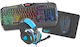 Thunderstreak 4W1 Σετ Gaming Πληκτρολόγιο με Μεμβράνης διακόπτες και Φωτιζόμενα πλήκτρα & Ποντίκι (Αγγλικό US)