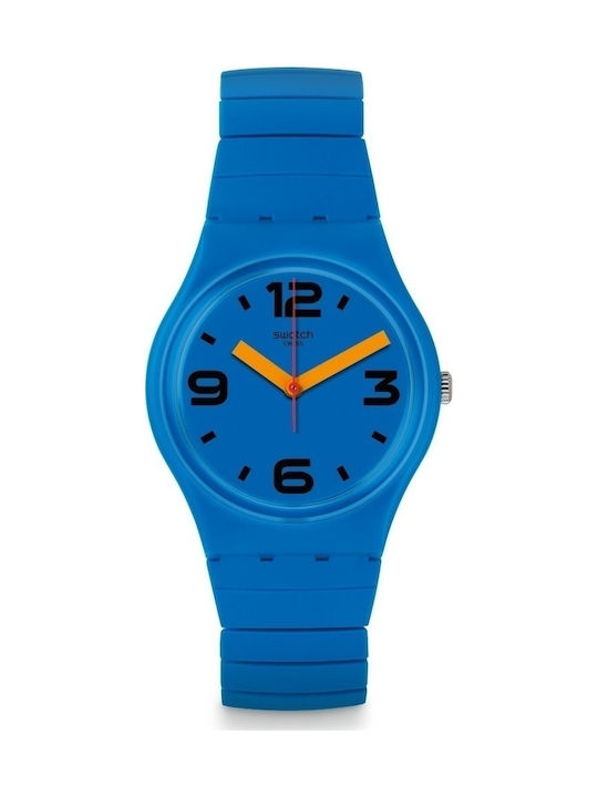 Swatch Pepeblu Small Uhr mit Blau Kautschukarmband